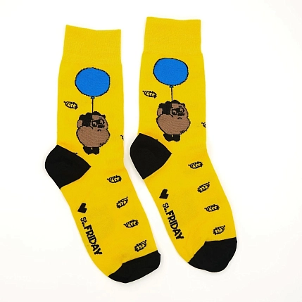 Носки «Подозрительные пчёлы», р-р 42-46, жёлтые, фото 3.