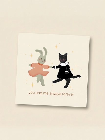 Открытка Sorokina.vision «You and me always forever», 10 x 10 см, фото 1.