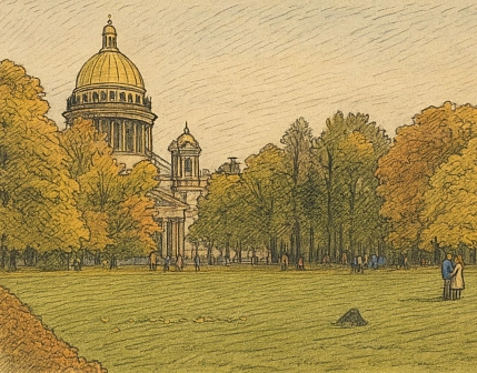 Обложка на студенческий билет DARI DARI «Осенний Исаакий», экокожа, фото 1.