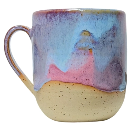 Кружка ручной работы Рассвет «Закатные переливы», фиолетовая, керамика, 350 мл, фото 1.