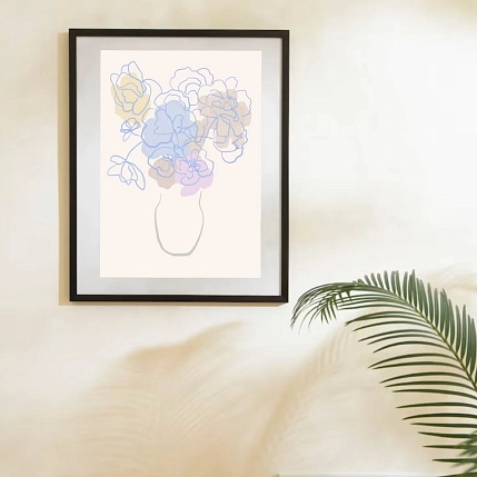 Постер интерьерный «Ваза с цветами», А3, фото 2.