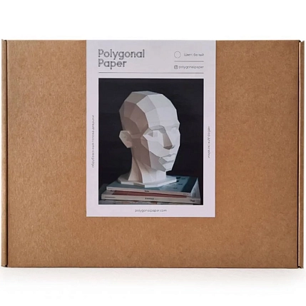 Набор для склейки головы девушки Полигональная бумага, фото 4.