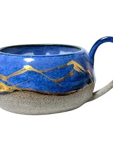 Кружка «Горы Байкала», синяя, керамика, 130 мл
