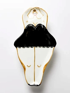 Фигурная тарелка ручной работы «Прима Балерина», полуфарфор, 24 см