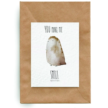 Открытка ЙЕТТИ «You make me smile», белая, А6, фото 2.