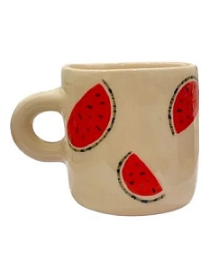 Кружка ручной работы Малёма с росписью Арбуз, керамика, 350 мл
