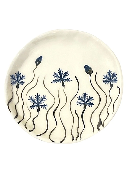 Тарелка ручной работы Татко керамика «Васильки», керамика, 15 см, фото 1.