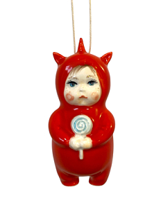 Ёлочная игрушка из фарфора «Малыш в костюме единорога», 10 см