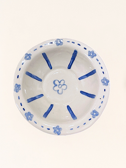 Тарелка - шляпа ручной работы "Цветочки", керамика, 18 см, фото 1.