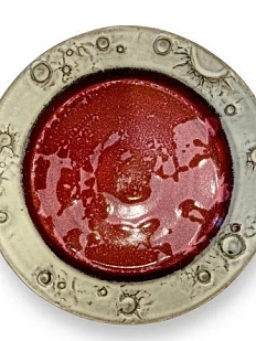 Тарелка с бортиками ручной работы «Луна», малиновая, керамика, 21 см