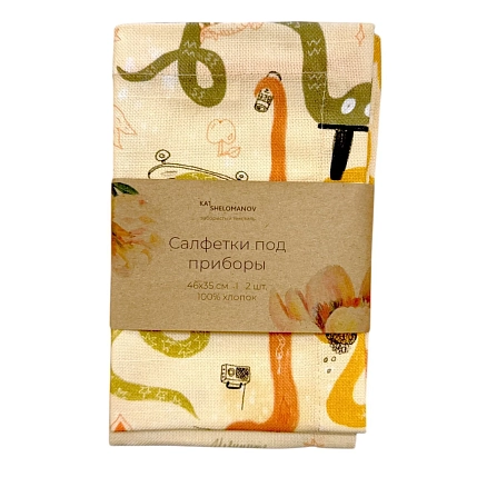 Набор из двух салфеток «Змейки», фото 1.