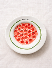 Тарелка ручной работы Глинка керамика с помидорами, 17 см