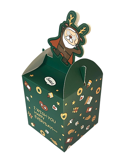 Подарочная коробка с окошком «Санта», зелёная, фото 4.