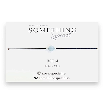 Браслет Something Special с натуральным камнем на нити «Весы», в ассортименте, фото 1.