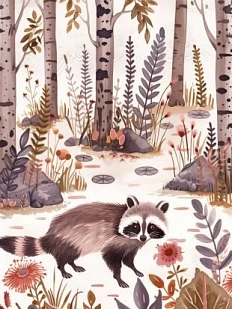 Картхолдер двойной DARI DARI «Енот в лесу», экокожа