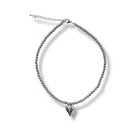 Чокер Мигетт «Сердце» из гематита с подвеской, фото 3.
