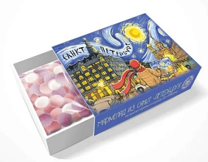 Мармелад жевательный Настоящий сувенир «Невский проспект», черника и клубника со сливками, 100 гр, фото 1.