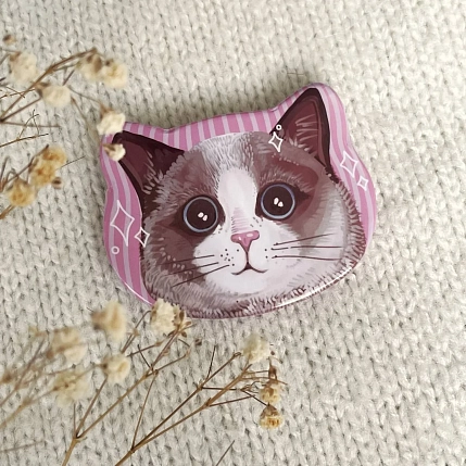 Значок закатной «Котята», металл, 50 мм, фото 1.