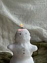 Интeрьерная свеча на Новый год «Снеговик», превью фото 1
