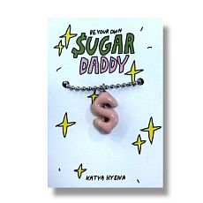 Подвеска на цепочке ручной работы «Sugar Daddy», розовый, керамика