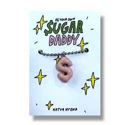 Подвеска на цепочке ручной работы «Sugar Daddy», розовый, керамика