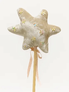 Волшебная палочка БУКА, серая с пайетками, 25 см