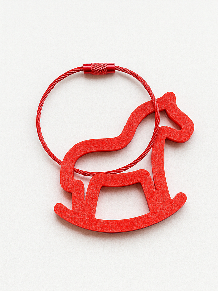 Брелок «Лошадка-качалка», красный, 6 см, фото 1.