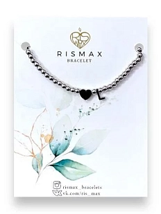 Браслет ручной работы с буквой L и сердцем, нержавеющая сталь