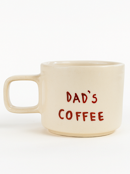 Кружка ручной работы, «Dad's coffee», керамика, 180 мл, фото 1.