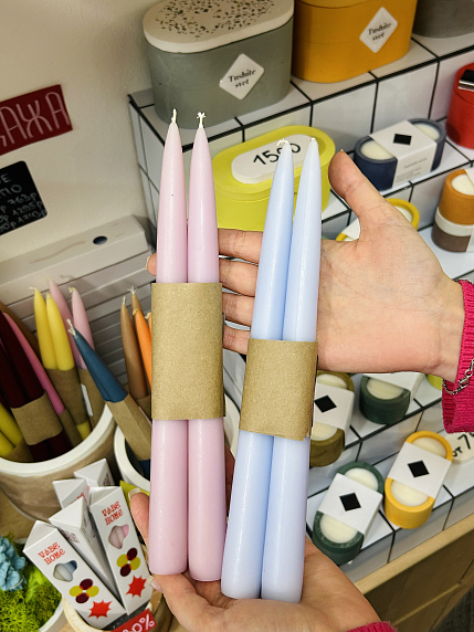 Набор свечей ручной работы «Лаванда», 2шт, фото 1.