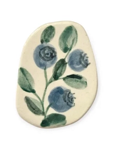 Брошь ручной работы Верба керамика «Черника», керамика