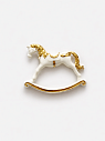 Брошь ручной работы Bulygin «Лошадка», фарфор, бело-золотистая, превью фото 1