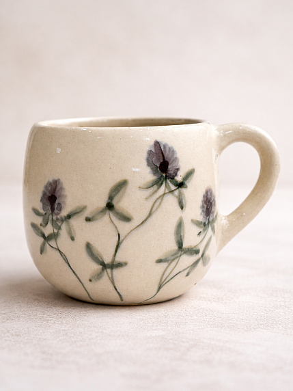 Кружка ручной работы круглая «Клевер», керамика, 400 мл, фото 3.