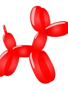 3D Стикер на телефон «Собачка из воздушных шариков», красный, объёмный