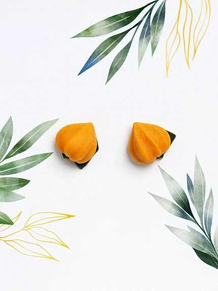 Серьги-гвоздики Подарки руками «Физалис», полимерная глина, большие, фото 2.