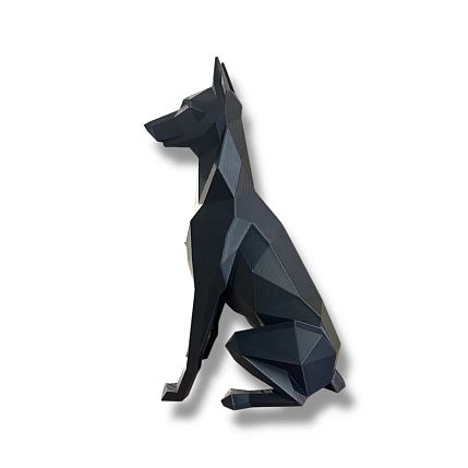 Фигура добермана Полигональная бумага из экопластика, фото 4.