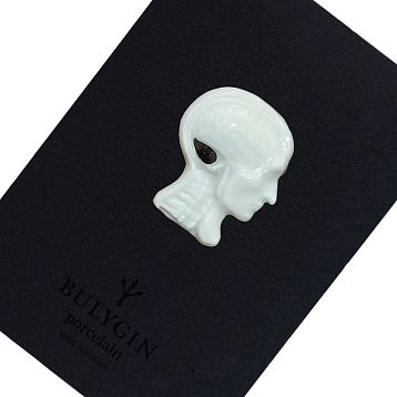 Брошь ручной работы Bulygin «Мозг», бело-золотистая, фарфор, фото 1.