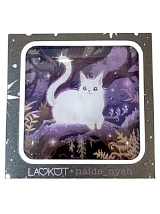 3Д Стикер на телефон Лавкот «Волшебный котик», фиолетовый, объёмный