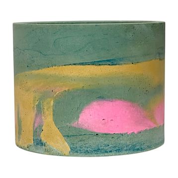 Кашпо Детали решают «Большая деталь», бетонное, бежево-голубой, фото 3.