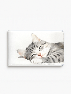 Обложка на студенческий билет «Серый котик», экокожа