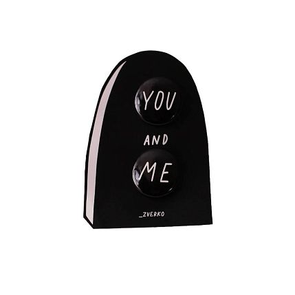 Набор закатных значков «You&Me» 2 шт, металл, 25 мм, фото 1.