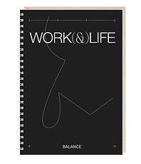 Блокнот на пружине Mitrozhe «Work & Life balance», А5, 50 листов, чёрный
