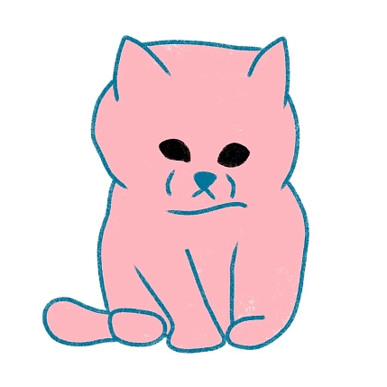 3D Стикер на телефон Pablo Radini «Грустный кот», объёмный, фото 1.