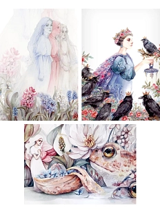 Набор открыток с иллюстрациями Викторовой Оксаны №5, 3 шт.