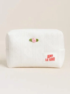 Косметичка ручной работы АМИ (Ami lé sac) «Moyen», белая