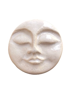 Брошь ручной работы КерамЕлКа «Лицо большое», светло-розовая, керамика