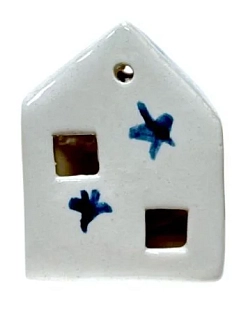 Подсвечник ручной работы «Домик маленький» с перламутром