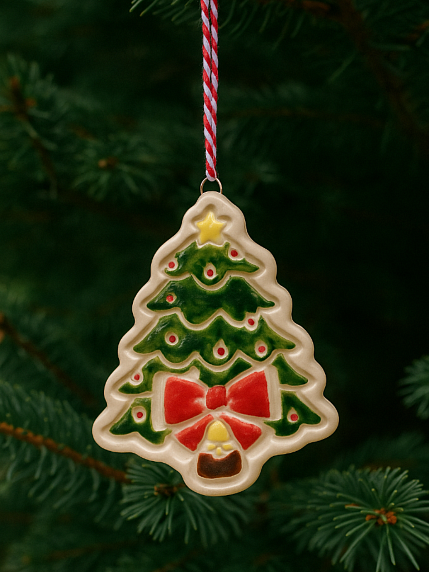 Игрушка на ёлку «Ёлочка», керамика, фото 3.