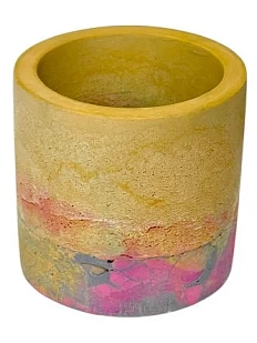 Кашпо Детали решают «Маленькая деталь», бетонное, песочный с разводами