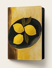 Обложка на паспорт DARI DARI «Лимоны на чёрном блюде», искусственная кожа